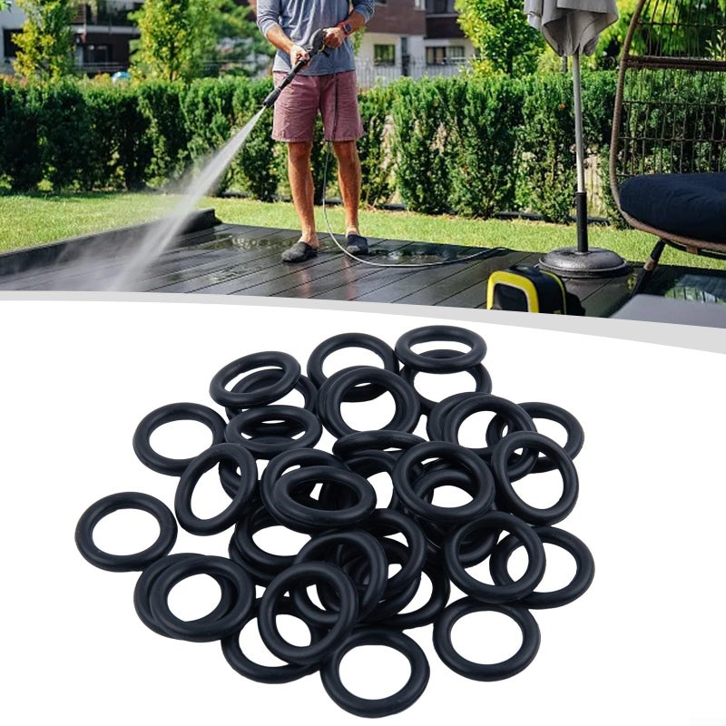 40 Piece 3 8 Inch Rubber O Ring Kit Replacement Seals For Pressure Washer Hose Quick Disconnect Fittings - Image 3