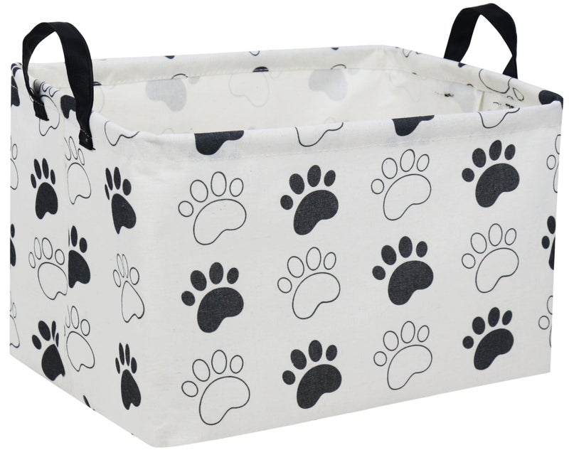Essme Rectangular Dog Basket Cute Storage Basket with Handles for Room Decor Dog BinsPuppy Storage BinDog Paw - Image 2