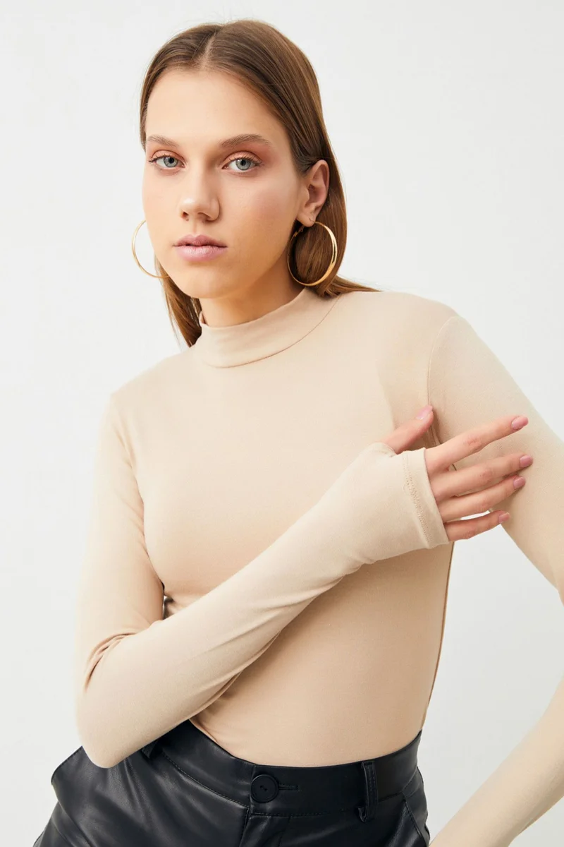 بيبانتولون BIPANTOLON Women's 4-Pack Cut-Out Half Turtleneck Bodysuits