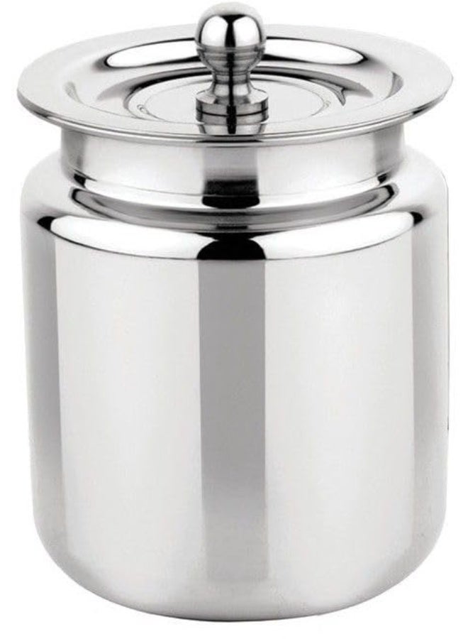 Prabha Stainless Steel Stello Ghee Pot 1400ml | Platinum Finish Ghee Jar & Containers | Oil jar, Oil Pot Dispenser | Serving Ghee Container With Lid | Home & Kitchen Storage -Silver - Image 1