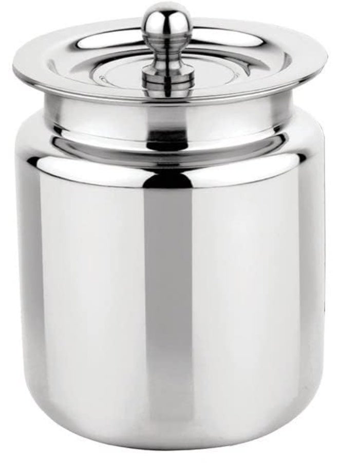 Prabha Stainless Steel Stello Ghee Pot 1400ml | Platinum Finish Ghee Jar & Containers | Oil jar, Oil Pot Dispenser | Serving Ghee Container With Lid | Home & Kitchen Storage -Silver - Image 2
