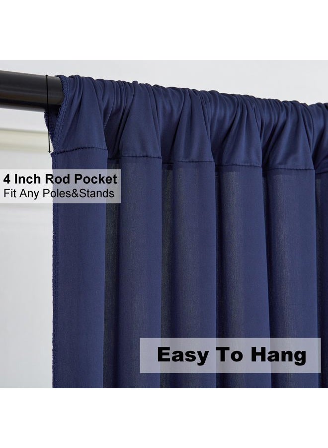 NSSONBEN 30ft×10ft Wrinkle Free Navy Blue Backdrop Curtains for Parties, 6 Panels 5×10ft Thick Silky Polyester Navy Photo Backdrop Drapes Curtains for Graduation Party Birthday Baby Shower Wedding Photography - Image 4