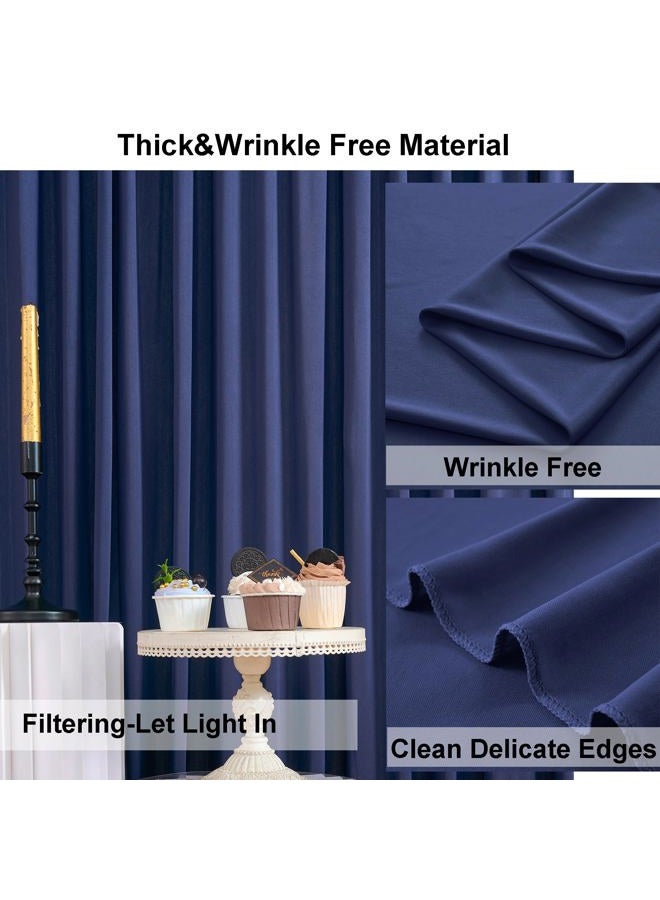NSSONBEN 30ft×10ft Wrinkle Free Navy Blue Backdrop Curtains for Parties, 6 Panels 5×10ft Thick Silky Polyester Navy Photo Backdrop Drapes Curtains for Graduation Party Birthday Baby Shower Wedding Photography - Image 3