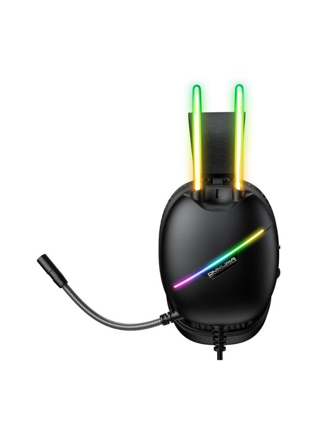 أونيكوما سماعة الألعاب السلكية Onikuma X33 RGB – إضاءة RGB، ميكروفون مزيل للضوضاء، اتصال Type-C - Image 2