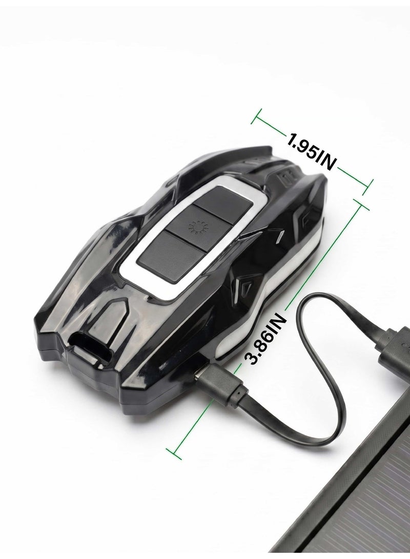 تيكي مصباح يدوي قابل لإعادة الشحن عبر منفذ USB، مزود بخاصية الصعق الكهربائي، مناسب للاستخدام الخارجي والدفاع عن النفس، مصباح LED محمول متعدد الوظائف مع سلسلة مفاتيح. - Image 5