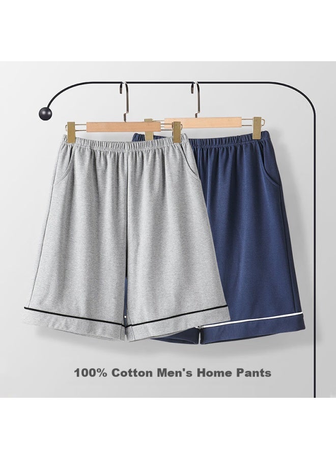 LANG SHA Langsha Men's Cotton Five-point Pajama Pants Summer Thin 5a Antibacterial Big Underpants Breathable Loose Fit Shorts Home Wear Pants - Image 2