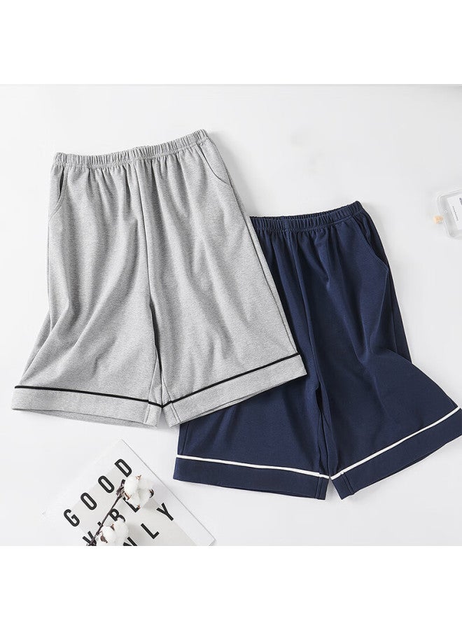 LANG SHA Langsha Men's Cotton Five-point Pajama Pants Summer Thin 5a Antibacterial Big Underpants Breathable Loose Fit Shorts Home Wear Pants - Image 1