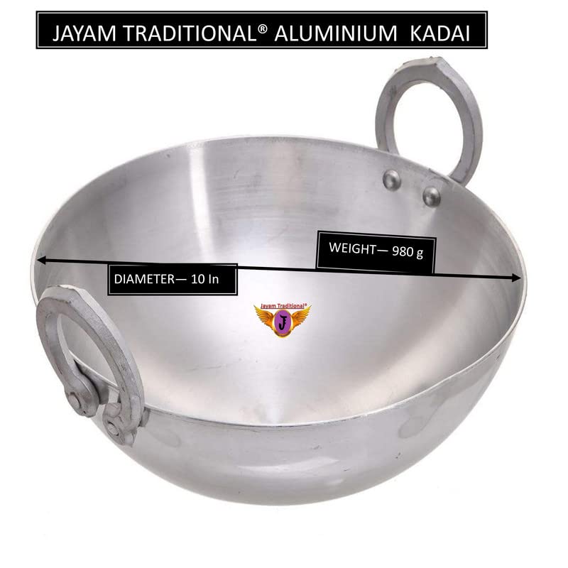 Jayam Traditional قدر ألمنيوم تقليدي جايام للطهي 10 بوصة 2 لتر لون فضي - Image 2