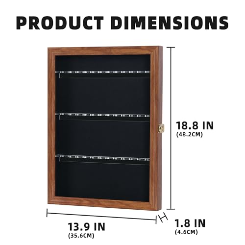 DisplayGifts 36 Souvenir Tea Spoon Solid Wood Display Case Rack Cabinet with Lockable Door Walnut Finish - Image 4
