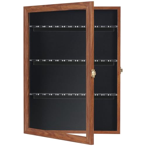 DisplayGifts 36 Souvenir Tea Spoon Solid Wood Display Case Rack Cabinet with Lockable Door Walnut Finish - Image 3