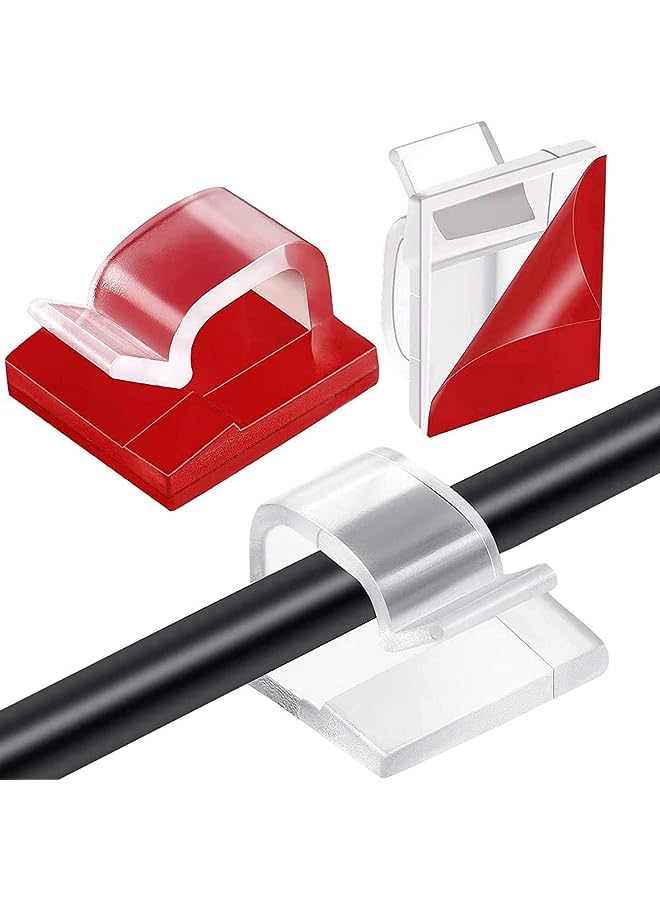 PROMASS 20Pcs Cable Clips with Adhesive Tapes,Upgraded Wall Wire Clips for Cable Management,Wire Clips Cable Wire Management Wire Cable Holder Clamps Cable Tie Holder for Car, Office and Home - Image 1