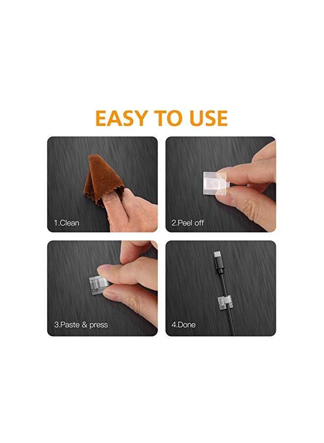 PROMASS 20Pcs Cable Clips with Adhesive Tapes,Upgraded Wall Wire Clips for Cable Management,Wire Clips Cable Wire Management Wire Cable Holder Clamps Cable Tie Holder for Car, Office and Home - Image 5