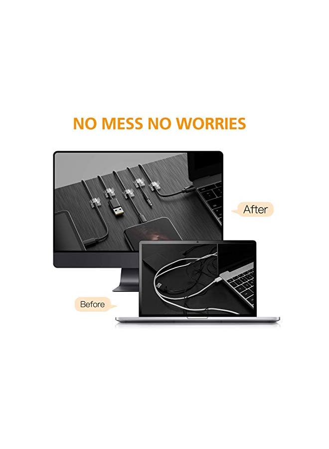 PROMASS 20Pcs Cable Clips with Adhesive Tapes,Upgraded Wall Wire Clips for Cable Management,Wire Clips Cable Wire Management Wire Cable Holder Clamps Cable Tie Holder for Car, Office and Home - Image 3