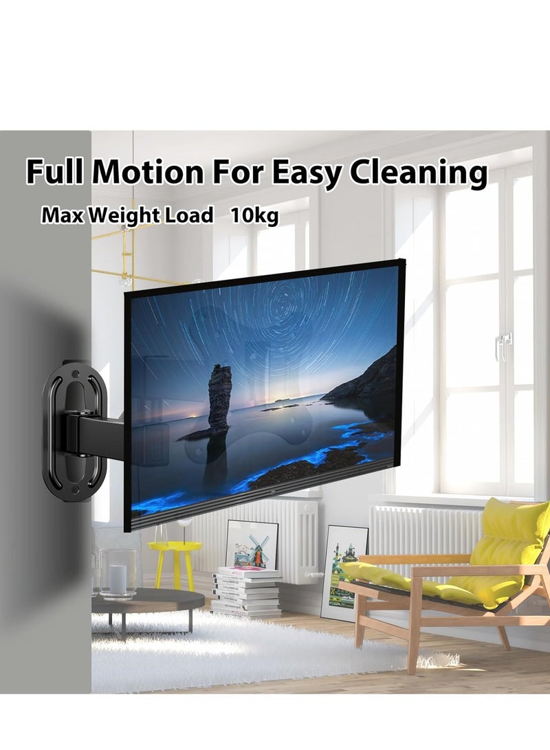 SYOSI Full Motion TV Wall Bracket Tilt Rotate Adjustable Tilts Swivel Extends Rotates Extension Arm for Most 14-27Inch Flat Curved Screen TV VESA 75x75mm/100x100mm Holds up to 10kg TV Wall Mount - Image 2
