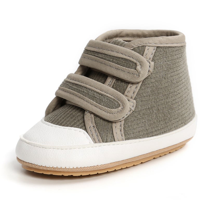 High-Top Baby Walking Shoes Soft Sole M2017 Greyish green 