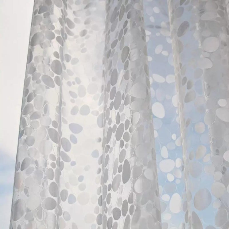 Home Ark Home Ark Shower Curtain (7 Feet) Bathroom Curtain | AC Curtains | PVC Waterproof Bathtub Curtain | 8 Rings Curtain | Bathroom Window Curtain | Stone Print | Transparent  - Image 5