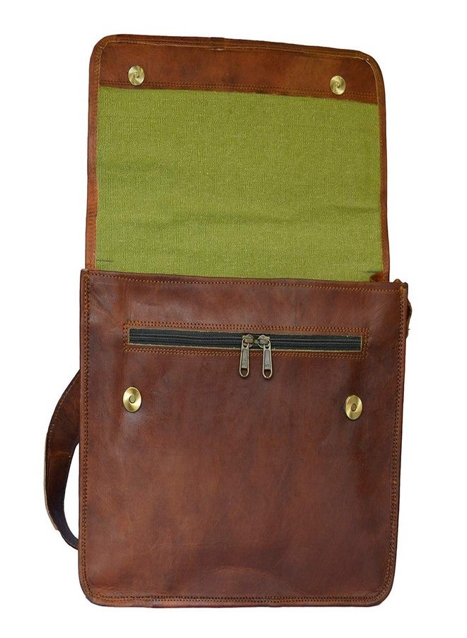 Madosh Genuine Leather Vintage Handmade Office Laptop Long Over The Shoulder Messenger Crossbody Half Flap Bag - Image 2