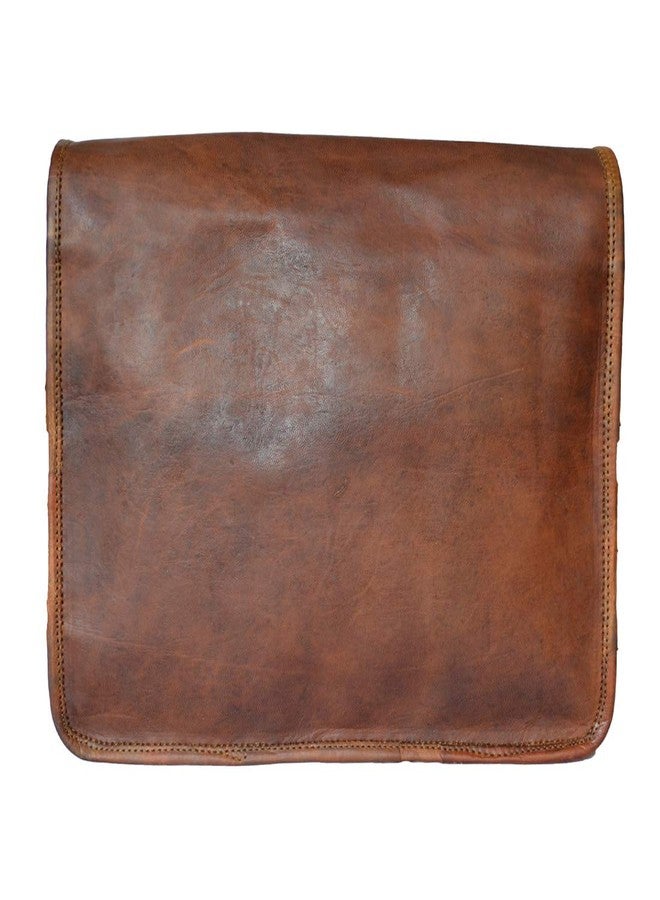 Madosh Genuine Leather Vintage Handmade Office Laptop Long Over The Shoulder Messenger Crossbody Half Flap Bag - Image 4