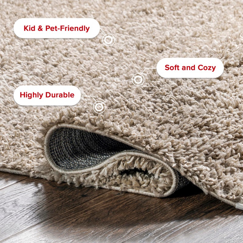 Nuloom Neva Beige/Ivory, 2'6" x 6', Modern, Shag, Tasseled, Soft and Cozy, High Traffic, Stain Resistant, Easy Clean, Durable Runner for Bedroom, Living Room, Dining Space, Den, Foyer, Entryway - Image 3