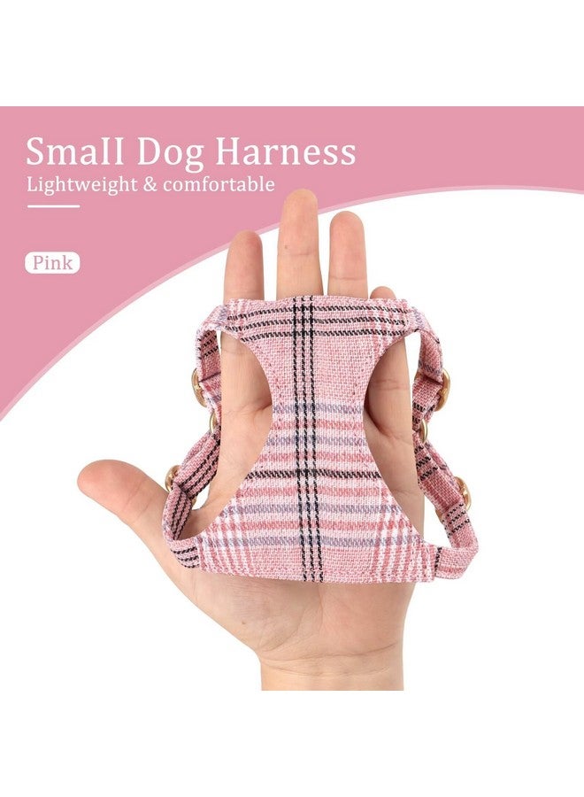 Beirui Cute Small Dog Harness Collar and Leash Set with Bowtie, Soft Adjustable Pink Puppy Harness for Small Sized Dogs Cats Walks Parties and Photoshoots(Pink,XXS:Chest 12-14") - Image 2