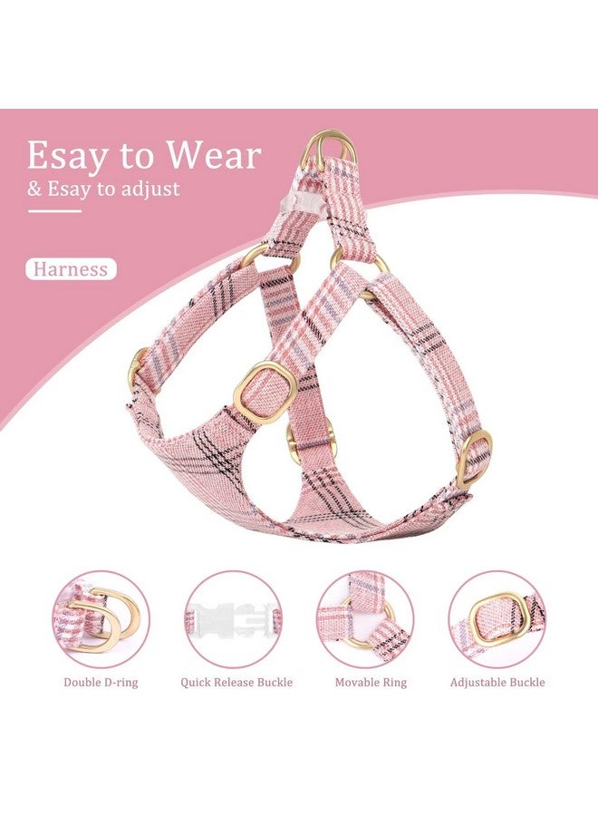 Beirui Cute Small Dog Harness Collar and Leash Set with Bowtie, Soft Adjustable Pink Puppy Harness for Small Sized Dogs Cats Walks Parties and Photoshoots(Pink,XXS:Chest 12-14") - Image 4