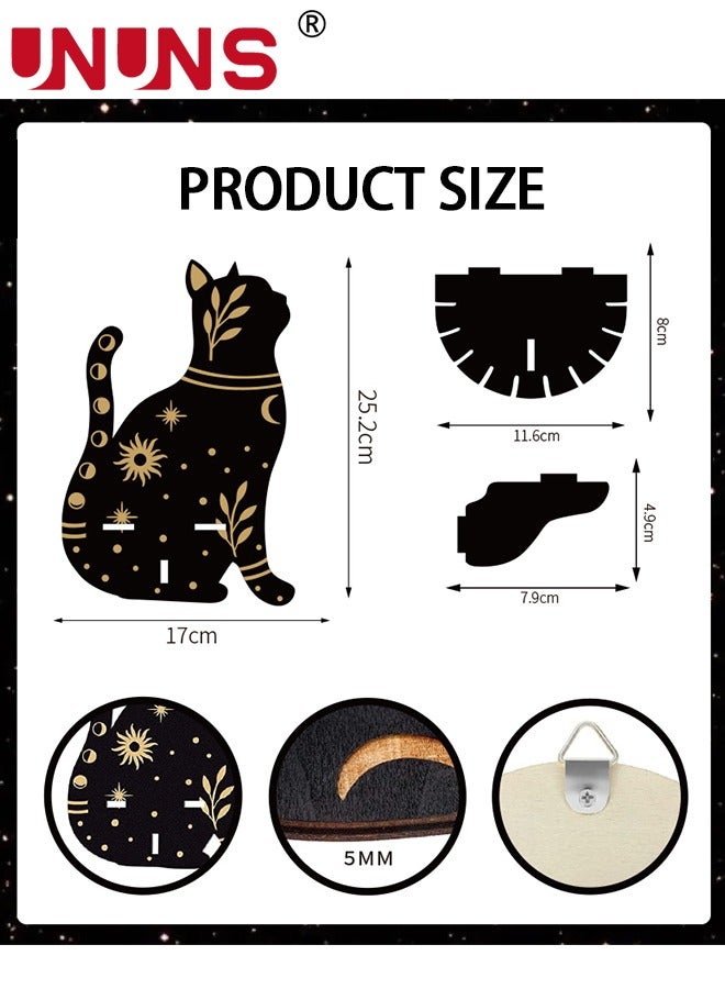 UNUNS عرض رف كريستال، أرفف قمر خشبية ريفية مثبتة على الحائط، أرفف حامل كريستال رف خشبي عائم للأحجار الكريمة الصخرية هدية روحية للتأمل لغرفة النوم المنزلية - Image 3