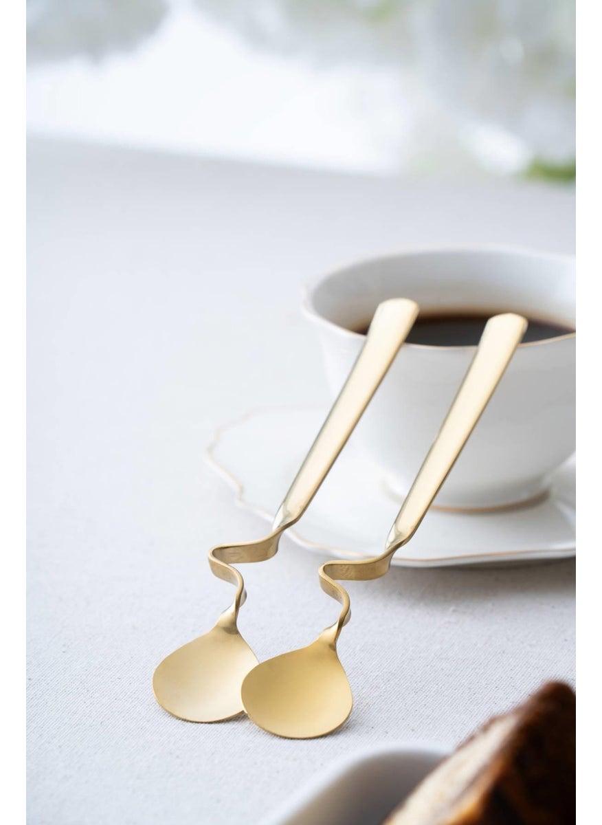 Acar - Karat Moon 2 Piece Curved Steel Spoon - 16 cm - Image 1