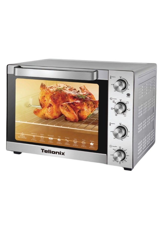 Telionix Electric Oven TEO2902, 70L Capacity, 2200W, Full S/S Body, 120-Min Timer with Bell Ring, Adjustable 70-250°C, 4 S/S Heating Elements, Convection, Rotisserie & Lamp - pzsku/ZF728DA362529E13856CBZ/45/_/1732428552/012ab421-9bce-40fc-8798-b199e4af4d7d