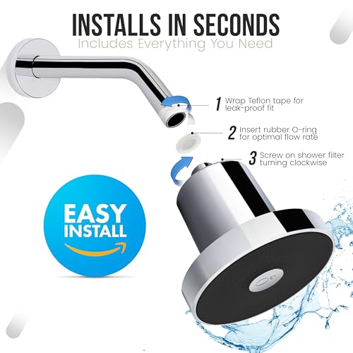 Feels Like Om Filtered Shower Head with Water Softener - Shower Filters to Remove Toxic Chemicals & 98% of Chlorine - High Pressure Filter for Hard Water - Tested Shower Filter for Hair and Skin - Image 5