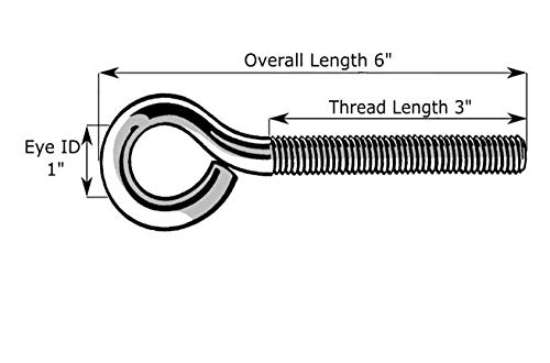 Hard-to-Find Fastener 014973454456 Eye Bolts, 3/8-16 x 6, Piece-10 - Image 3