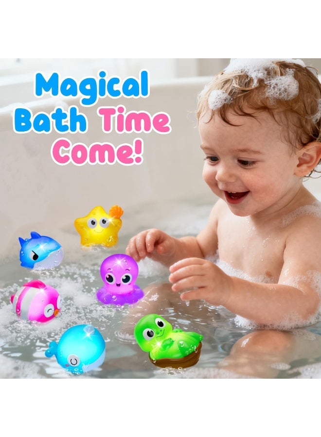 Light Up Bath Toys for Kids Ages 1-3, Pool Toys for 1 2 3 Year Old Girl Boy, Water Activated Bath Toys for Toddlers 3-5, Glowing Bathtub Toys for Baby Boy & Girl Gifts, 6 Pack - Image 3