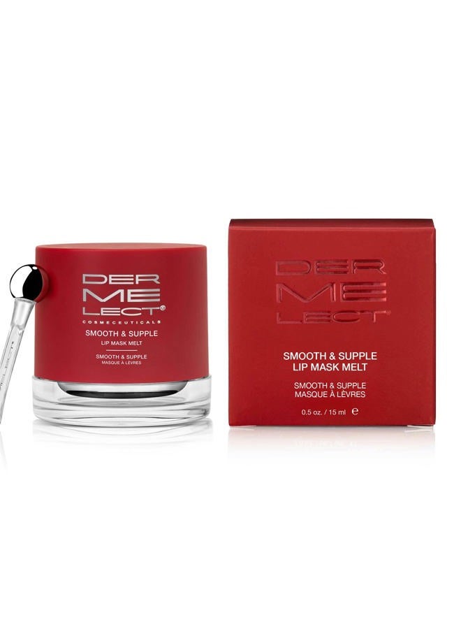 Dermelect Smooth & Supple Lip Mask Melt Anti Aging Lip Balm with Castor Oil, Jojoba, Abyssinian, Evening Primrose Oil, Hydrating & Replenishing for Dryness Chapped Lips Flakiness Cracked Skin 0.5 oz - Image 1
