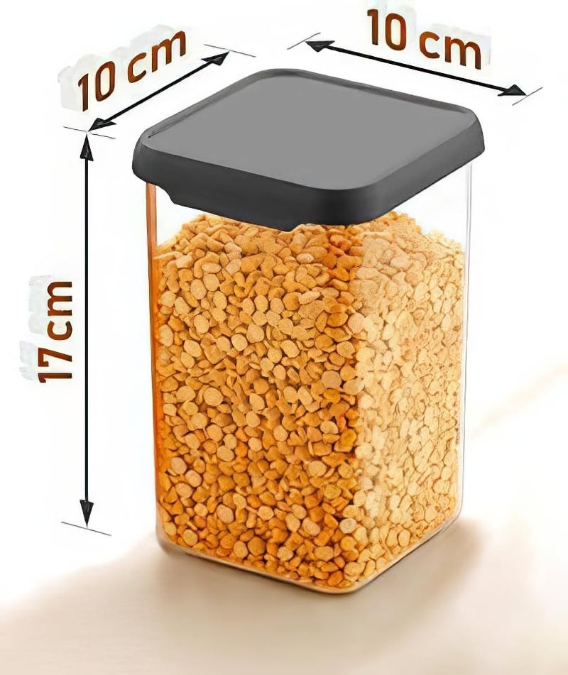 KWER مجموعة حاويات محكمة الإغلاق للتخزين للمطبخ، صندوق تخزين ومنظم، أدوات المطبخ للمنزل، تنظيم المخزن، خالية من BPA (عبوة من 8، أسود، 1200 مل، بلاستيك) - Image 3
