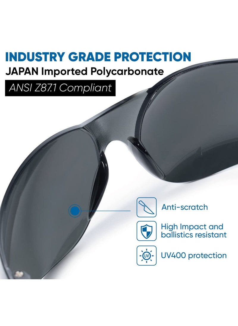 KASTWAVE Tinted Safety Glasses, 12 pairs per box Eyewear Protective Glasses Safety Goggle, Strong Impact Resistant Lens for Laboratory, Construction,gardening, Industrial Safety, Craft,Clear Safety Glasses  - Image 2
