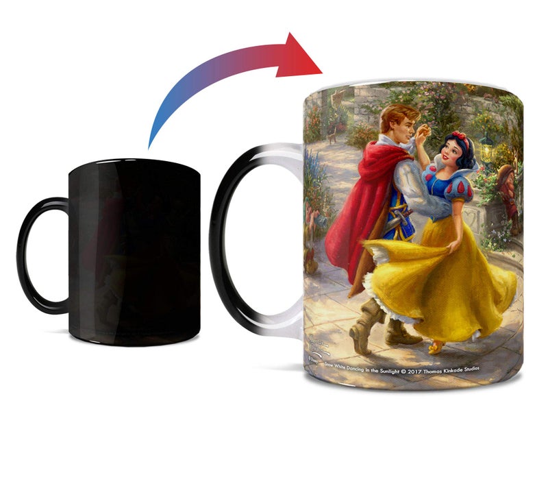 Morphing Mugs Disney Snow White Dancing in the Sunlight Thomas Kinkade One 11 oz Color Changing Heat Sensitive Ceramic Mug Image Revealed When HOT Liquid Is Added