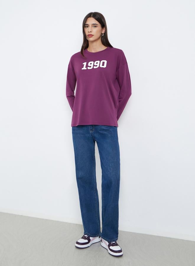 ستايلي تيشيرت واسع مطبع بطبعة جرافيك - Image 2