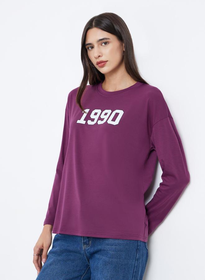 ستايلي تيشيرت واسع مطبع بطبعة جرافيك - Image 1