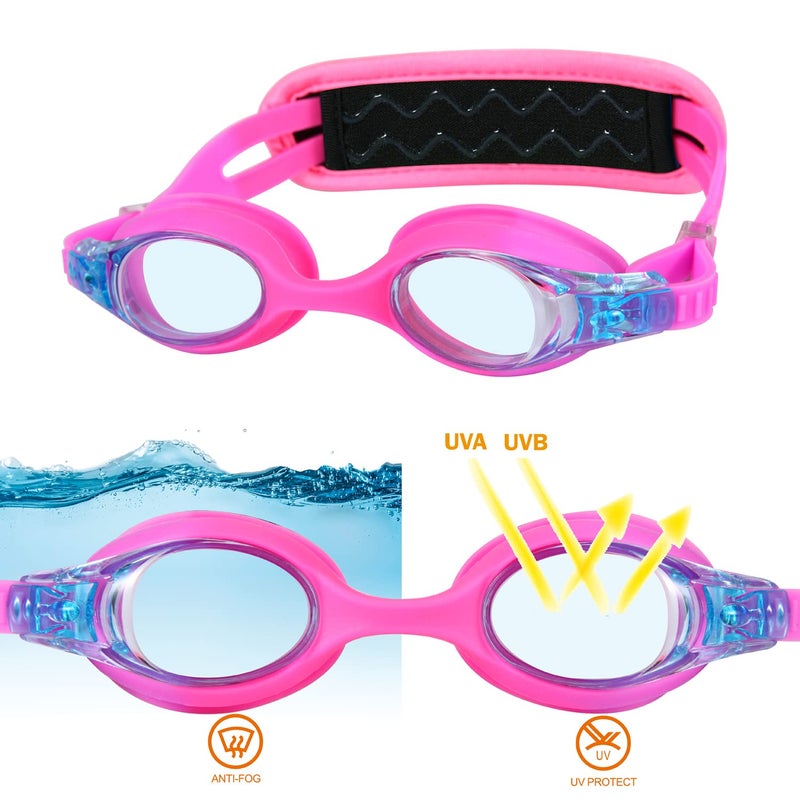 RUIGAO Kids Swim Goggles Age 2-6, Toddler Goggles No Hair Pull,UV Protection/Anti Fog/Padded HeadBand - Image 4