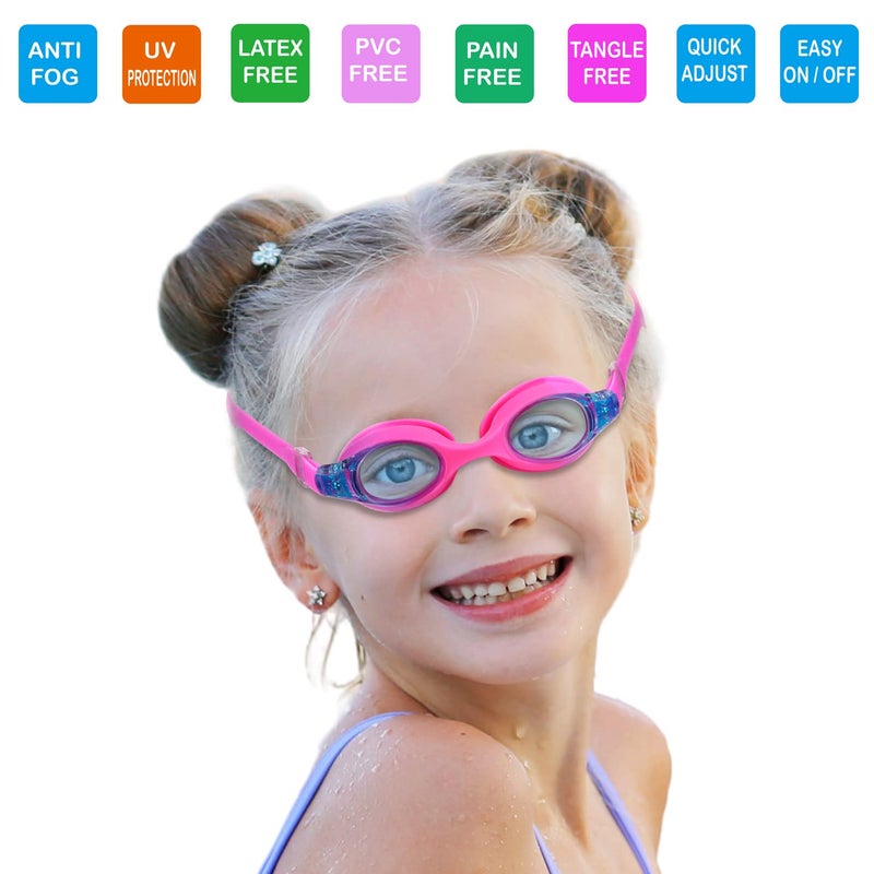 RUIGAO Kids Swim Goggles Age 2-6, Toddler Goggles No Hair Pull,UV Protection/Anti Fog/Padded HeadBand - Image 3
