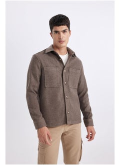 DeFacto Man Regular Fit Polo Neck Woven Long Sleeve Shirt  - Image 4