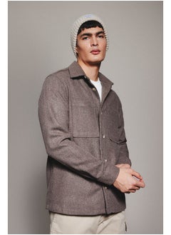 DeFacto Man Regular Fit Polo Neck Woven Long Sleeve Shirt  - Image 3