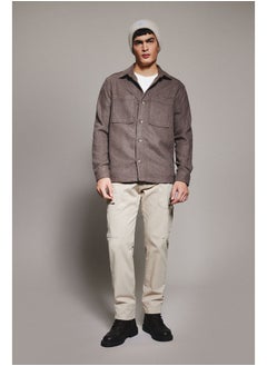 DeFacto Man Regular Fit Polo Neck Woven Long Sleeve Shirt  - Image 5