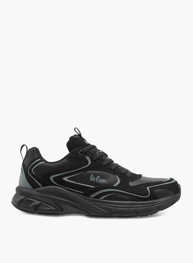 Lee Cooper Men's Logo Print Panelled Lace-Up Sneakers