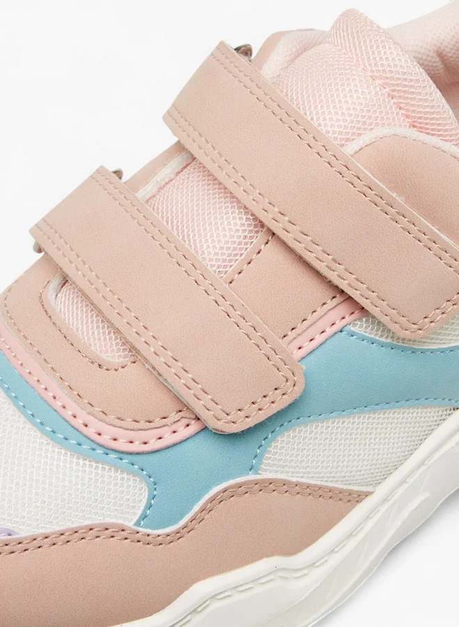 Little Missy Colourblock Sneakers with Hook and Loop Closure