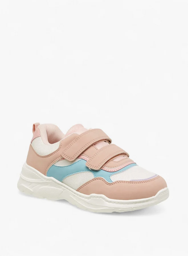 Little Missy Colourblock Sneakers with Hook and Loop Closure