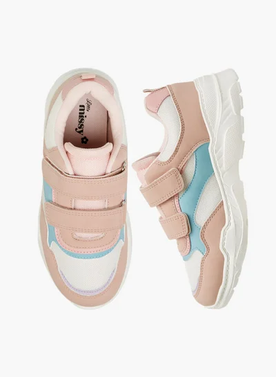 Little Missy Colourblock Sneakers with Hook and Loop Closure