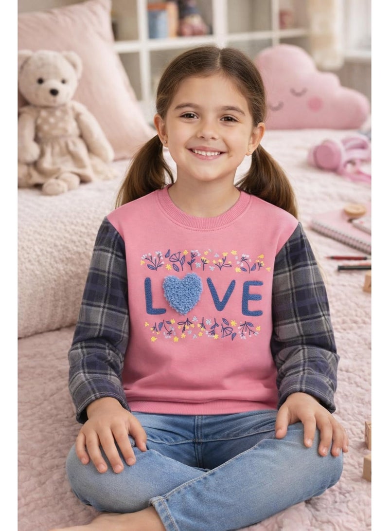 كيوي سويتيشرت بناتي مبطن بالقطن 100%، خامة سميكة مقاومة للوبر والتلاشي، دافئ وناعم، تصميم عصري ومريح للفتيات من 2 إلى 7 سنة - Image 2