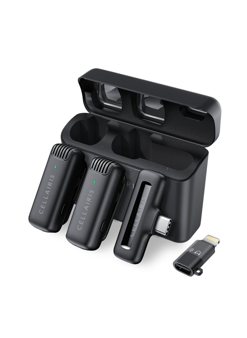 Cellairis Wireless Lavalier Dual Microphones with Charging Case – 2.4G Plug & Play, Long-Distance Transmission, Compatible with Smartphones & Devices  - Image 1