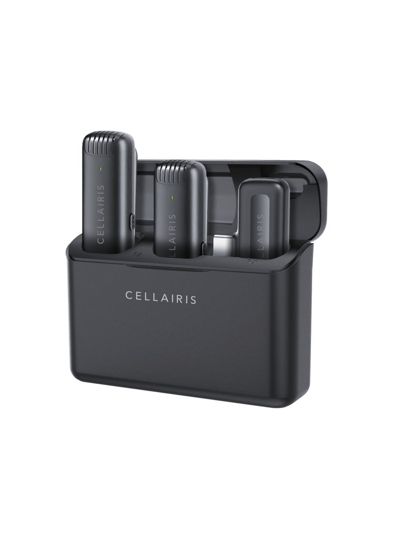 Cellairis Wireless Lavalier Dual Microphones with Charging Case – 2.4G Plug & Play, Long-Distance Transmission, Compatible with Smartphones & Devices  - Image 2