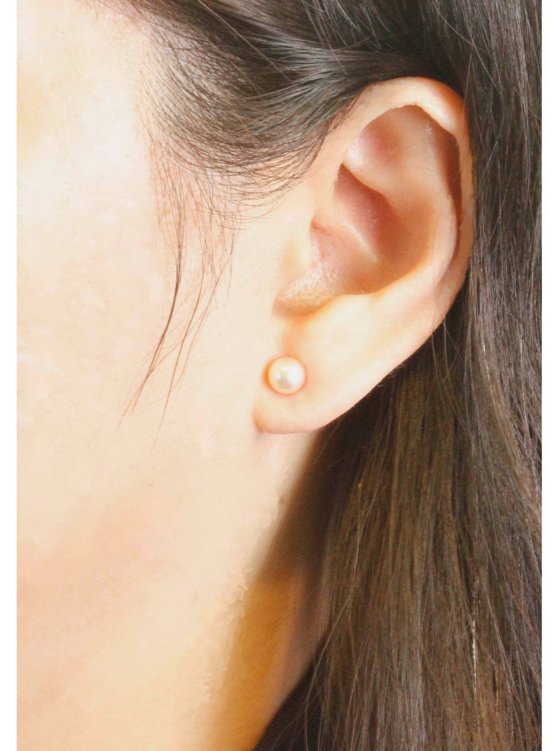 MIKURA Earrings, Freshwater Pearls, A Quality, Natural Multi Color, 6.5-6.0MM, 18KY - Image 4